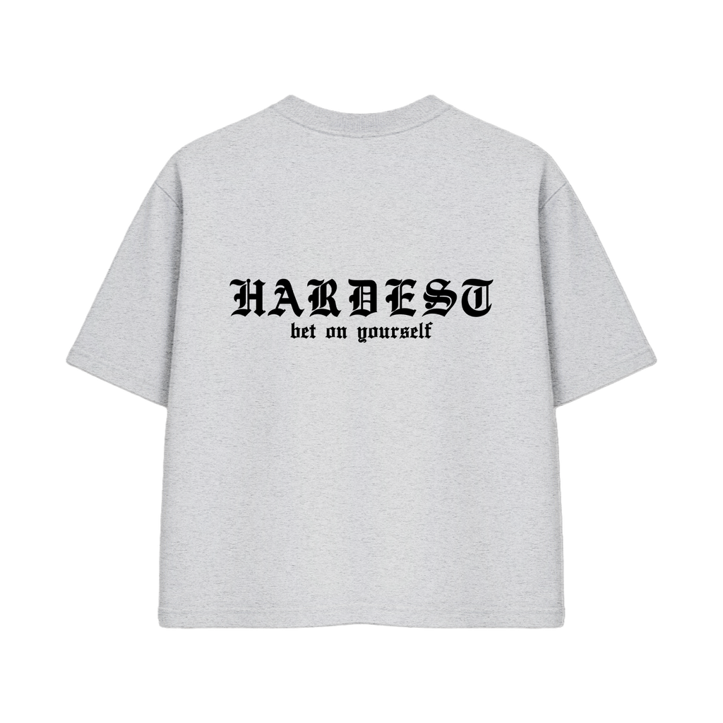 SIGNATURE BOXY TEE IN OATMEAL GRAY