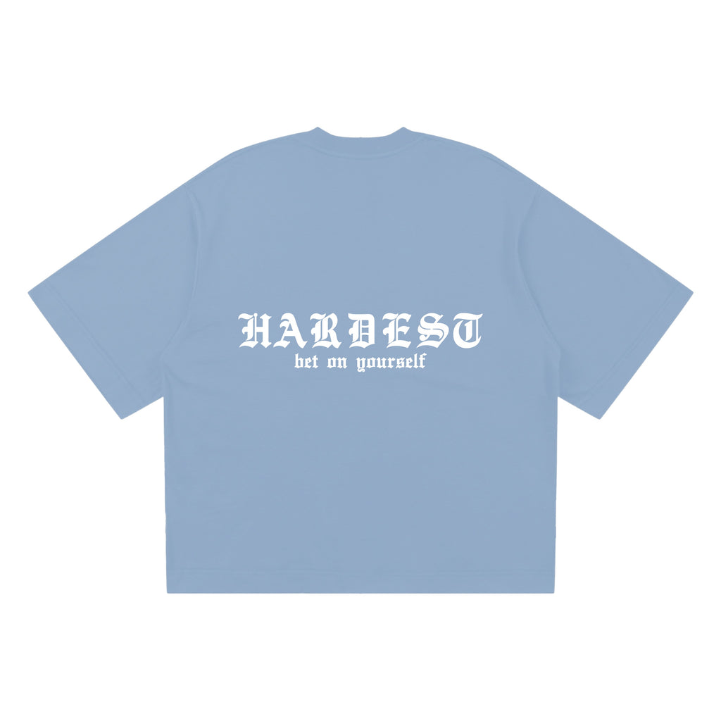 SIGNATURE BOXY TEE IN POWDER BLUE