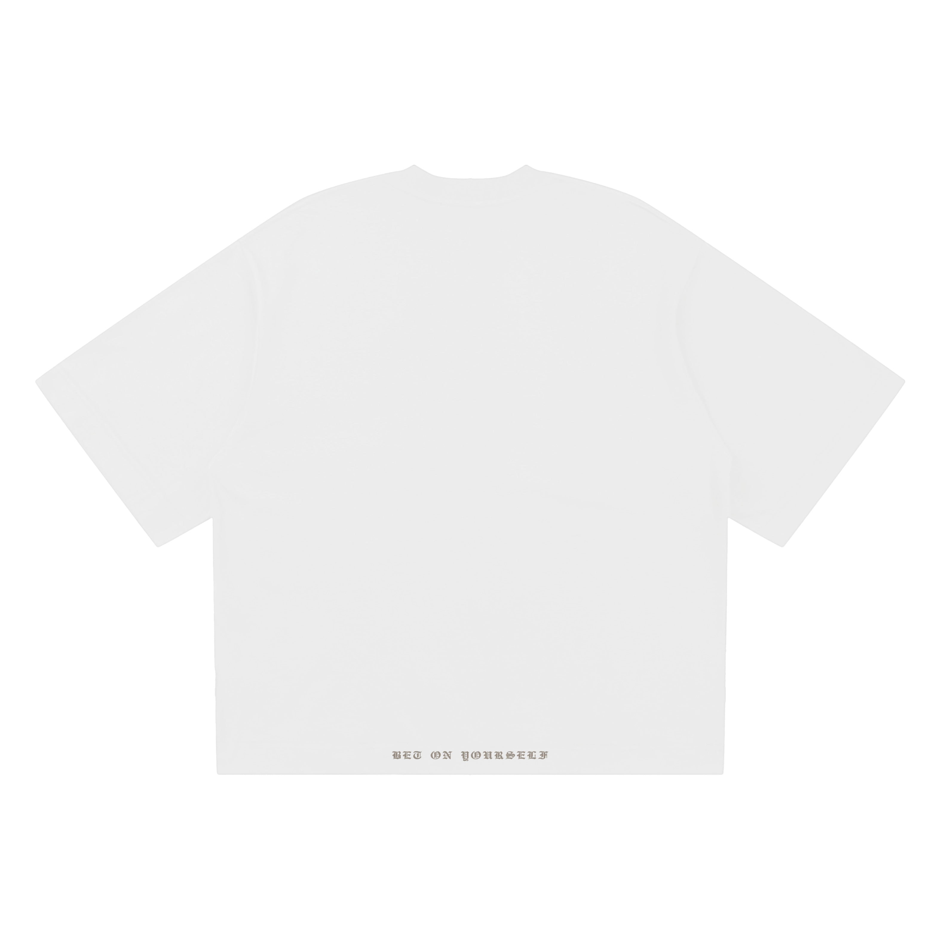 ARCHED CAMO BOXY TEE IN WHITE