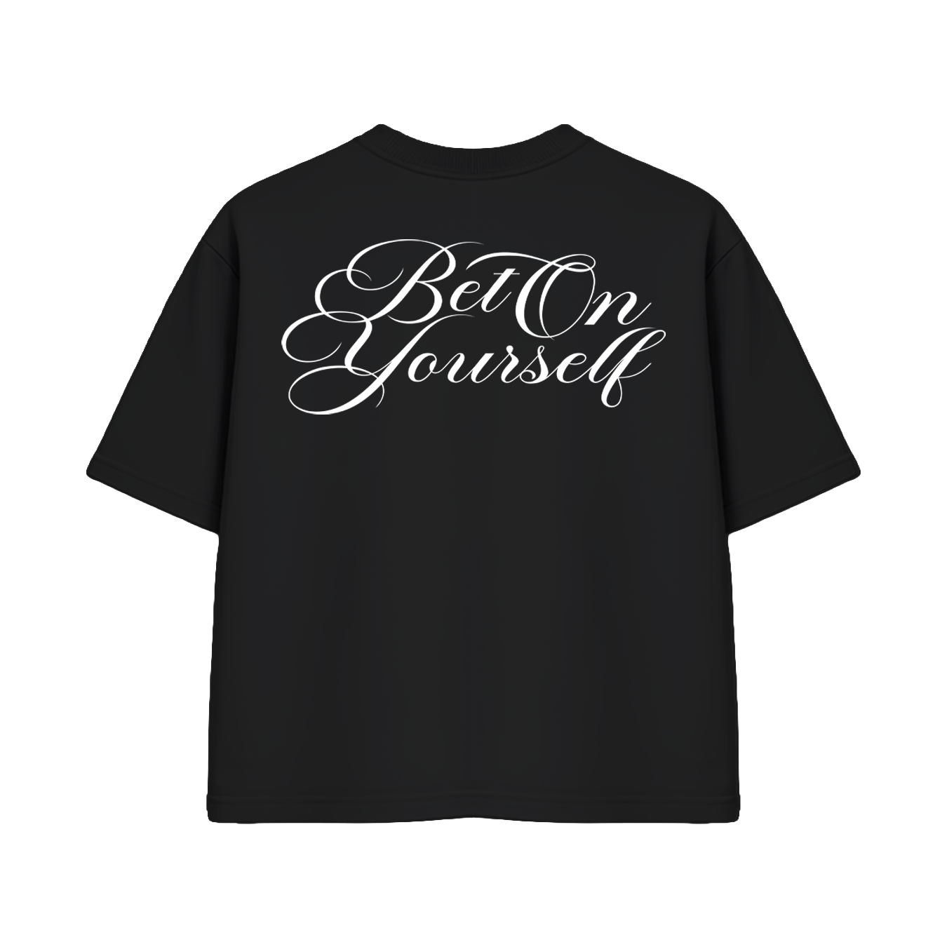 SCRIPT BOXY TEE IN BLACK