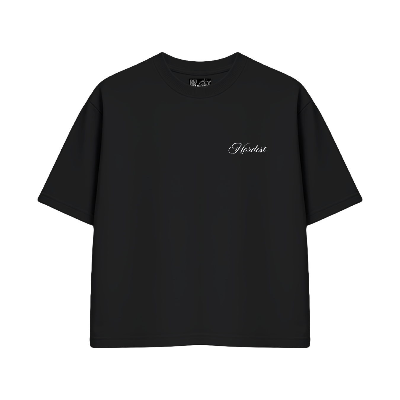 SCRIPT BOXY TEE IN BLACK