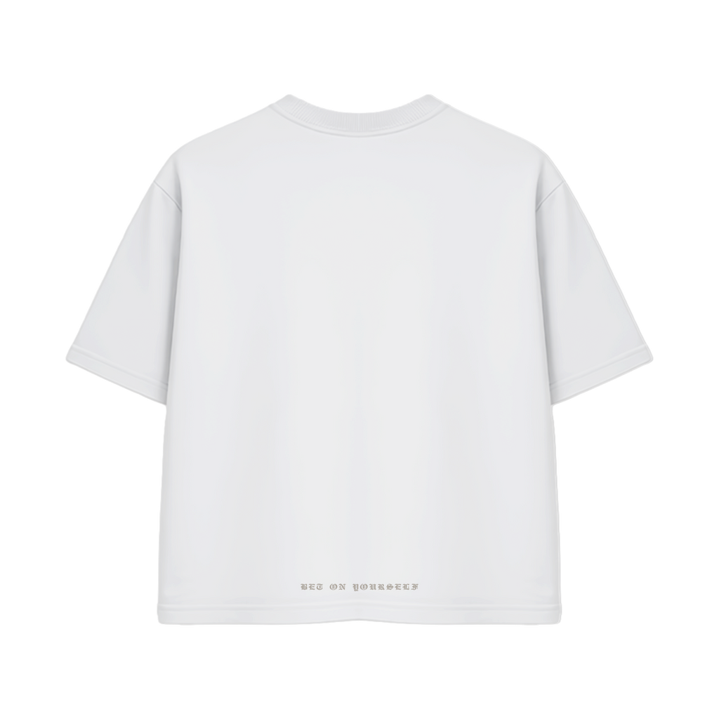 ARCHED CAMO BOXY TEE IN WHITE